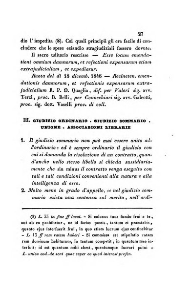 Giornale del Foro in cui si raccolgono le più importanti regiudicate dei supremi tribunali di Roma e dello Stato pontificio in materia civile