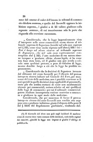 Giornale del Foro in cui si raccolgono le più importanti regiudicate dei supremi tribunali di Roma e dello Stato pontificio in materia civile