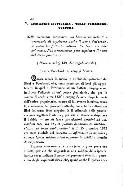 Giornale del Foro in cui si raccolgono le più importanti regiudicate dei supremi tribunali di Roma e dello Stato pontificio in materia civile