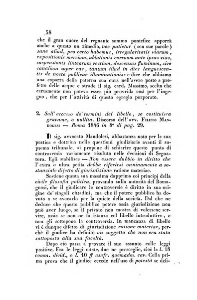 Giornale del Foro in cui si raccolgono le più importanti regiudicate dei supremi tribunali di Roma e dello Stato pontificio in materia civile