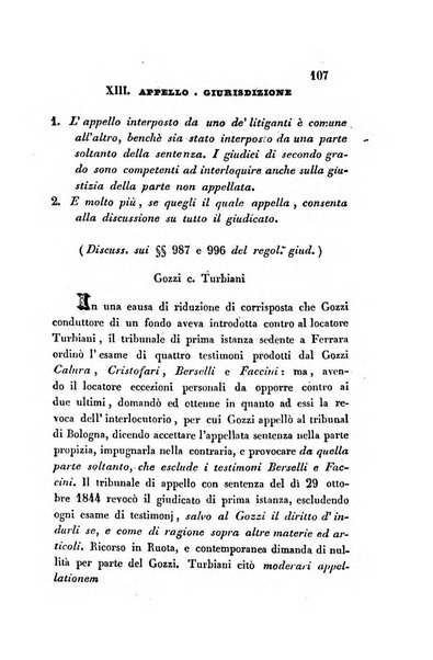 Giornale del Foro in cui si raccolgono le più importanti regiudicate dei supremi tribunali di Roma e dello Stato pontificio in materia civile