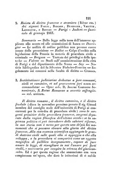 Giornale del Foro in cui si raccolgono le più importanti regiudicate dei supremi tribunali di Roma e dello Stato pontificio in materia civile