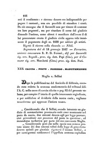 Giornale del Foro in cui si raccolgono le più importanti regiudicate dei supremi tribunali di Roma e dello Stato pontificio in materia civile