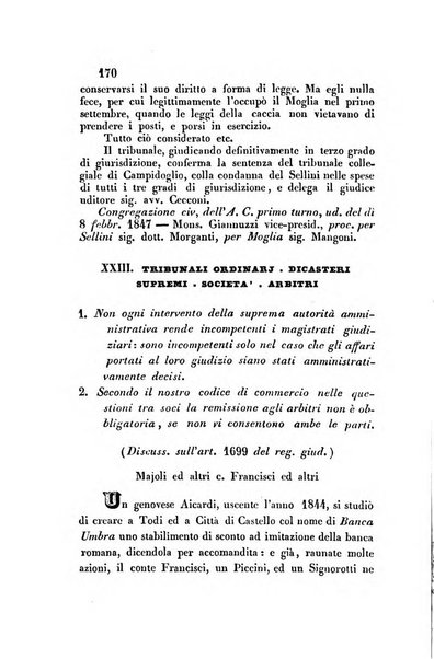 Giornale del Foro in cui si raccolgono le più importanti regiudicate dei supremi tribunali di Roma e dello Stato pontificio in materia civile