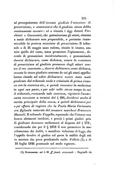 Giornale del Foro in cui si raccolgono le più importanti regiudicate dei supremi tribunali di Roma e dello Stato pontificio in materia civile