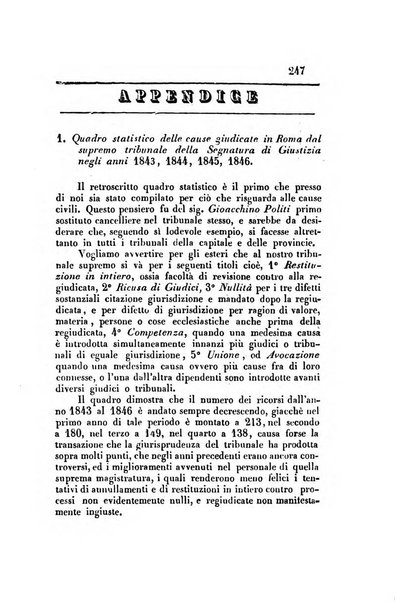 Giornale del Foro in cui si raccolgono le più importanti regiudicate dei supremi tribunali di Roma e dello Stato pontificio in materia civile