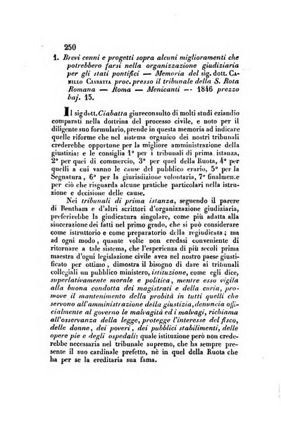 Giornale del Foro in cui si raccolgono le più importanti regiudicate dei supremi tribunali di Roma e dello Stato pontificio in materia civile