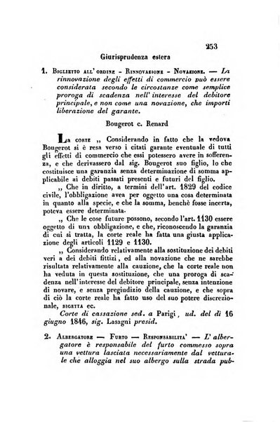 Giornale del Foro in cui si raccolgono le più importanti regiudicate dei supremi tribunali di Roma e dello Stato pontificio in materia civile