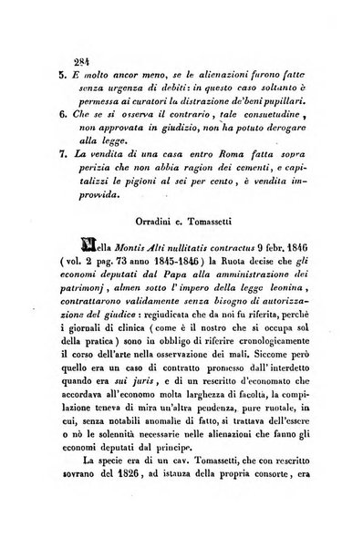 Giornale del Foro in cui si raccolgono le più importanti regiudicate dei supremi tribunali di Roma e dello Stato pontificio in materia civile