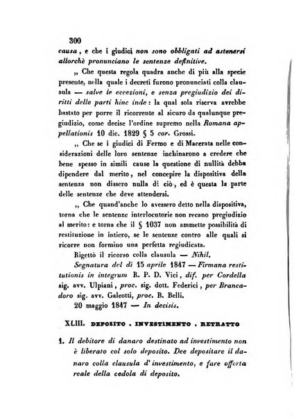 Giornale del Foro in cui si raccolgono le più importanti regiudicate dei supremi tribunali di Roma e dello Stato pontificio in materia civile