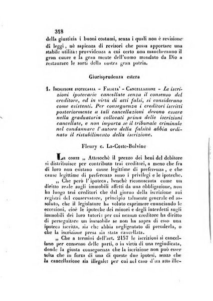 Giornale del Foro in cui si raccolgono le più importanti regiudicate dei supremi tribunali di Roma e dello Stato pontificio in materia civile