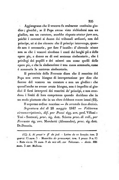 Giornale del Foro in cui si raccolgono le più importanti regiudicate dei supremi tribunali di Roma e dello Stato pontificio in materia civile