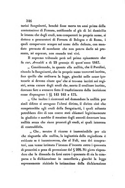 Giornale del Foro in cui si raccolgono le più importanti regiudicate dei supremi tribunali di Roma e dello Stato pontificio in materia civile