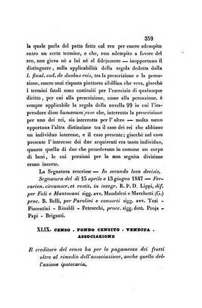 Giornale del Foro in cui si raccolgono le più importanti regiudicate dei supremi tribunali di Roma e dello Stato pontificio in materia civile