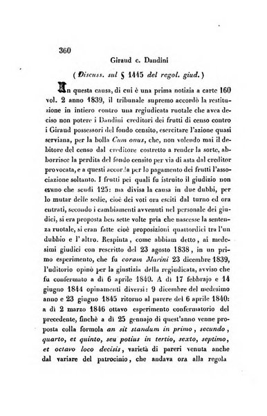 Giornale del Foro in cui si raccolgono le più importanti regiudicate dei supremi tribunali di Roma e dello Stato pontificio in materia civile