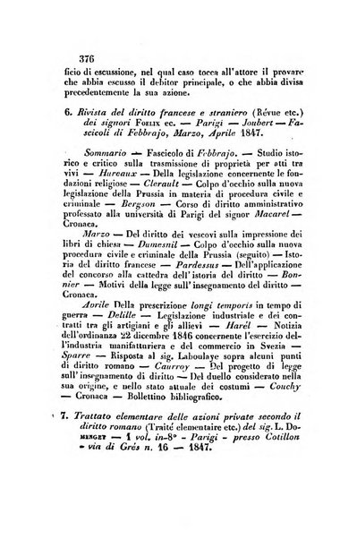 Giornale del Foro in cui si raccolgono le più importanti regiudicate dei supremi tribunali di Roma e dello Stato pontificio in materia civile