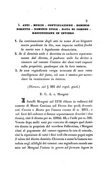 Giornale del Foro in cui si raccolgono le più importanti regiudicate dei supremi tribunali di Roma e dello Stato pontificio in materia civile