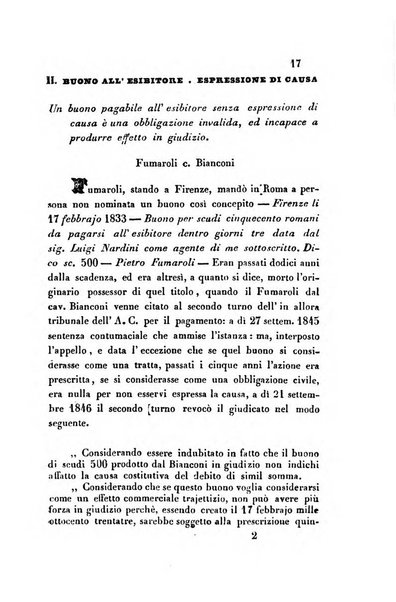 Giornale del Foro in cui si raccolgono le più importanti regiudicate dei supremi tribunali di Roma e dello Stato pontificio in materia civile