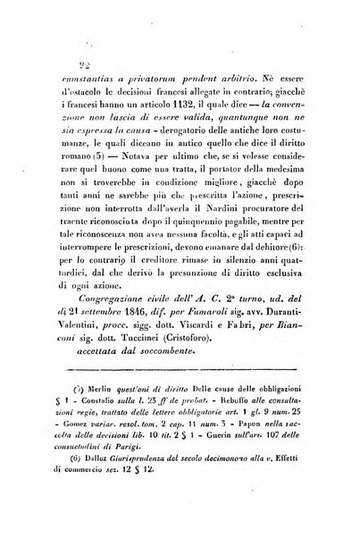 Giornale del Foro in cui si raccolgono le più importanti regiudicate dei supremi tribunali di Roma e dello Stato pontificio in materia civile