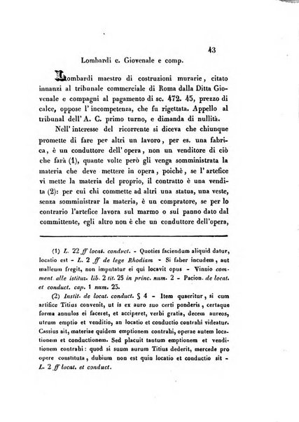 Giornale del Foro in cui si raccolgono le più importanti regiudicate dei supremi tribunali di Roma e dello Stato pontificio in materia civile