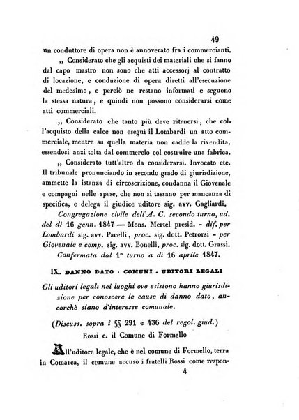 Giornale del Foro in cui si raccolgono le più importanti regiudicate dei supremi tribunali di Roma e dello Stato pontificio in materia civile