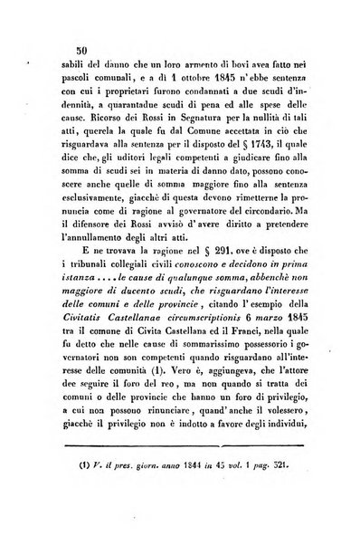 Giornale del Foro in cui si raccolgono le più importanti regiudicate dei supremi tribunali di Roma e dello Stato pontificio in materia civile