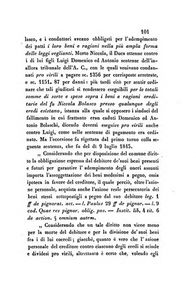 Giornale del Foro in cui si raccolgono le più importanti regiudicate dei supremi tribunali di Roma e dello Stato pontificio in materia civile