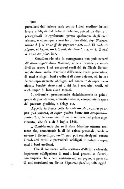 Giornale del Foro in cui si raccolgono le più importanti regiudicate dei supremi tribunali di Roma e dello Stato pontificio in materia civile