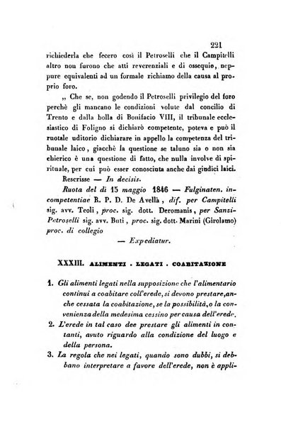 Giornale del Foro in cui si raccolgono le più importanti regiudicate dei supremi tribunali di Roma e dello Stato pontificio in materia civile