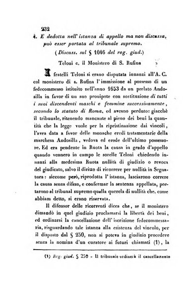 Giornale del Foro in cui si raccolgono le più importanti regiudicate dei supremi tribunali di Roma e dello Stato pontificio in materia civile