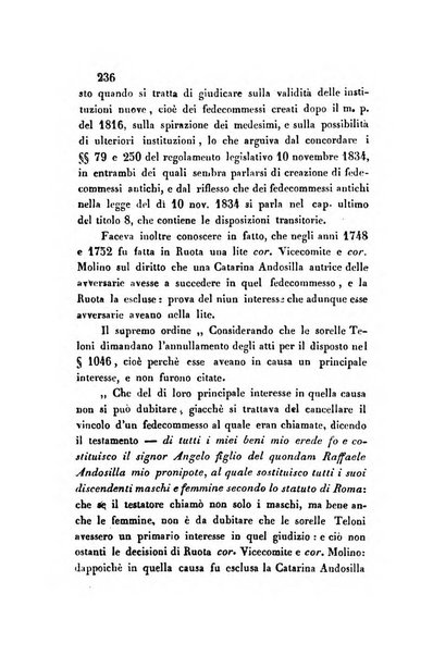 Giornale del Foro in cui si raccolgono le più importanti regiudicate dei supremi tribunali di Roma e dello Stato pontificio in materia civile