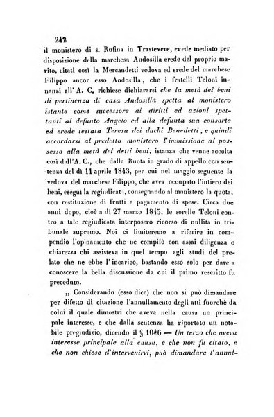 Giornale del Foro in cui si raccolgono le più importanti regiudicate dei supremi tribunali di Roma e dello Stato pontificio in materia civile