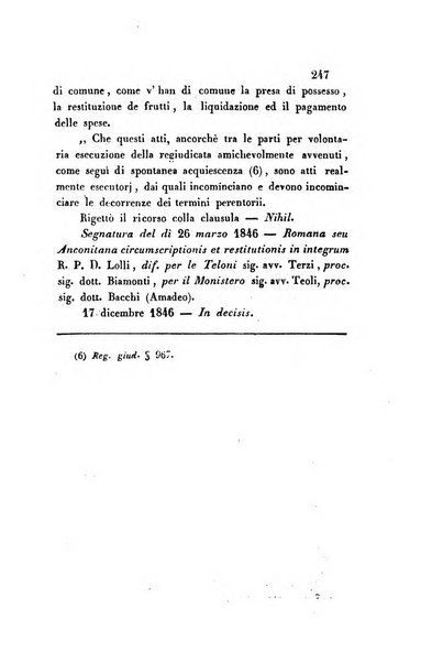 Giornale del Foro in cui si raccolgono le più importanti regiudicate dei supremi tribunali di Roma e dello Stato pontificio in materia civile