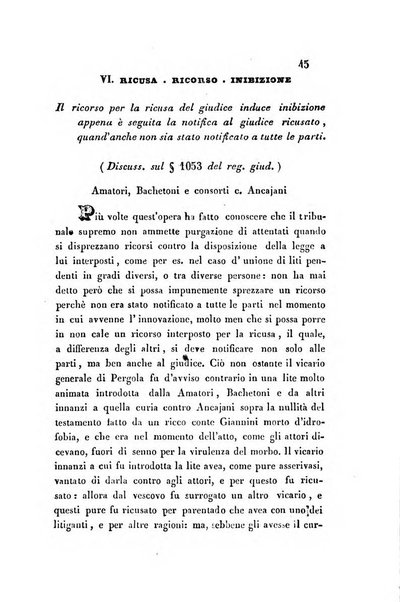 Giornale del Foro in cui si raccolgono le più importanti regiudicate dei supremi tribunali di Roma e dello Stato pontificio in materia civile