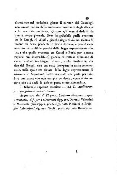 Giornale del Foro in cui si raccolgono le più importanti regiudicate dei supremi tribunali di Roma e dello Stato pontificio in materia civile