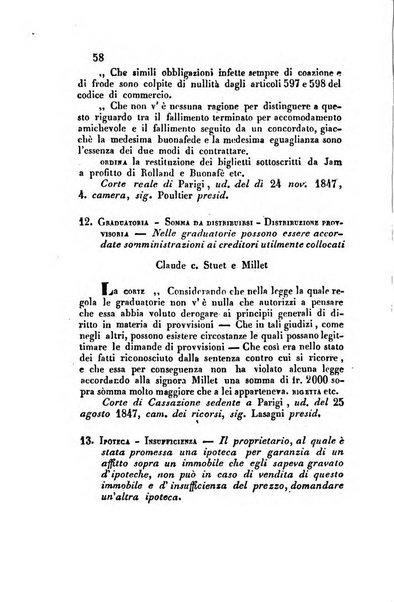 Giornale del Foro in cui si raccolgono le più importanti regiudicate dei supremi tribunali di Roma e dello Stato pontificio in materia civile