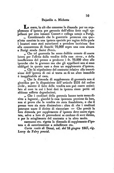 Giornale del Foro in cui si raccolgono le più importanti regiudicate dei supremi tribunali di Roma e dello Stato pontificio in materia civile