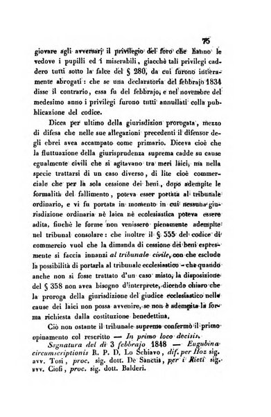 Giornale del Foro in cui si raccolgono le più importanti regiudicate dei supremi tribunali di Roma e dello Stato pontificio in materia civile