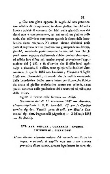 Giornale del Foro in cui si raccolgono le più importanti regiudicate dei supremi tribunali di Roma e dello Stato pontificio in materia civile