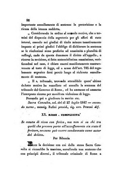 Giornale del Foro in cui si raccolgono le più importanti regiudicate dei supremi tribunali di Roma e dello Stato pontificio in materia civile