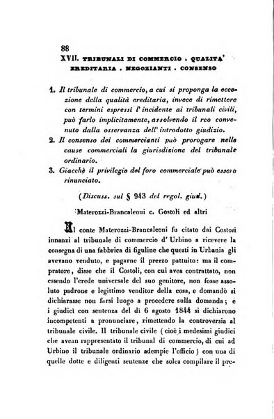 Giornale del Foro in cui si raccolgono le più importanti regiudicate dei supremi tribunali di Roma e dello Stato pontificio in materia civile