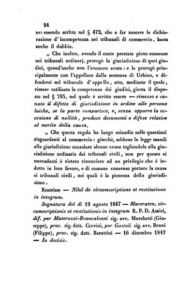 Giornale del Foro in cui si raccolgono le più importanti regiudicate dei supremi tribunali di Roma e dello Stato pontificio in materia civile