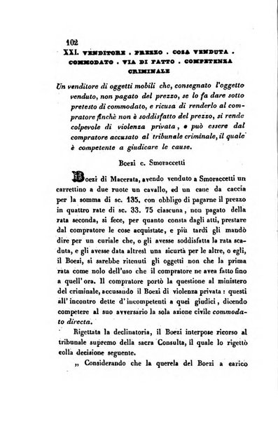 Giornale del Foro in cui si raccolgono le più importanti regiudicate dei supremi tribunali di Roma e dello Stato pontificio in materia civile