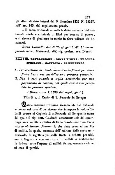 Giornale del Foro in cui si raccolgono le più importanti regiudicate dei supremi tribunali di Roma e dello Stato pontificio in materia civile