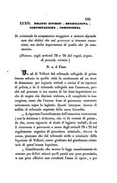 Giornale del Foro in cui si raccolgono le più importanti regiudicate dei supremi tribunali di Roma e dello Stato pontificio in materia civile