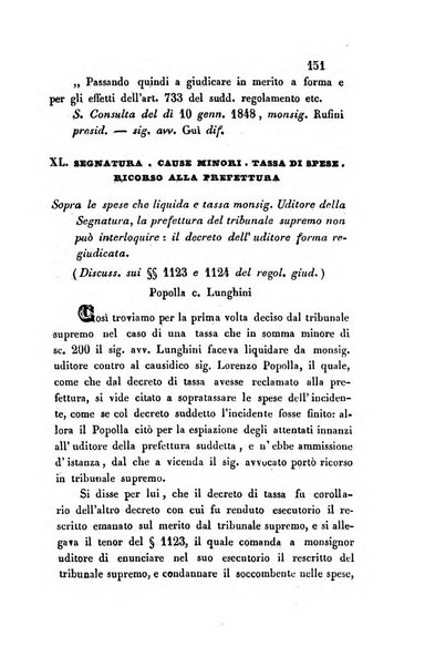 Giornale del Foro in cui si raccolgono le più importanti regiudicate dei supremi tribunali di Roma e dello Stato pontificio in materia civile