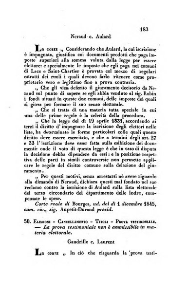 Giornale del Foro in cui si raccolgono le più importanti regiudicate dei supremi tribunali di Roma e dello Stato pontificio in materia civile