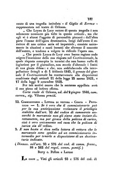 Giornale del Foro in cui si raccolgono le più importanti regiudicate dei supremi tribunali di Roma e dello Stato pontificio in materia civile