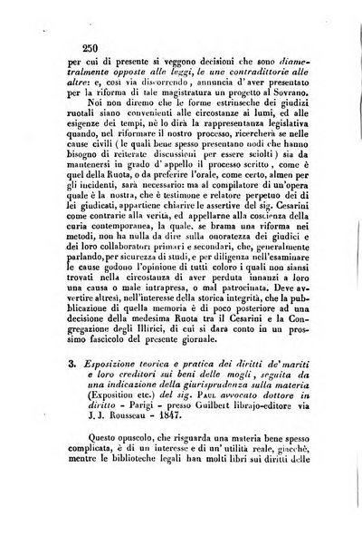 Giornale del Foro in cui si raccolgono le più importanti regiudicate dei supremi tribunali di Roma e dello Stato pontificio in materia civile