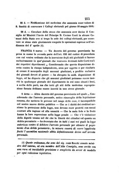 Giornale del Foro in cui si raccolgono le più importanti regiudicate dei supremi tribunali di Roma e dello Stato pontificio in materia civile